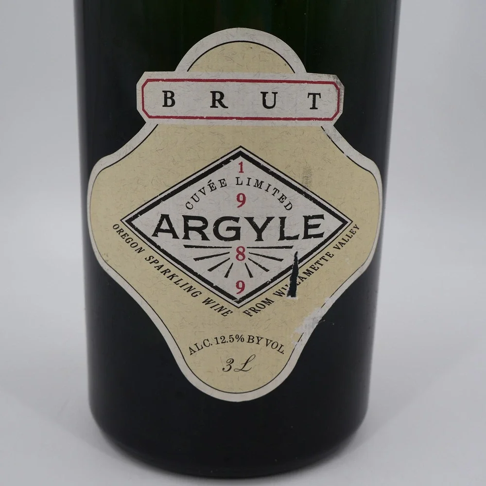 Argyle Brut Oregon Sparkling Wine 3L Empty Bottle 1989 Willamette Valley Green